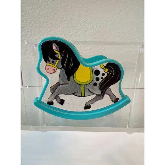 Vintage Fisher Price Little People Rocking Horse Playpen Nursery Set 1970's - Picture 5 of 8